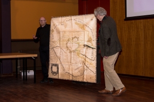 Lezing kaart Vauban 1673 Johan en Hugo reproductie kaart Vauban Stichting Heemkunde van Wilre tot Wo;lder 16-1-2023